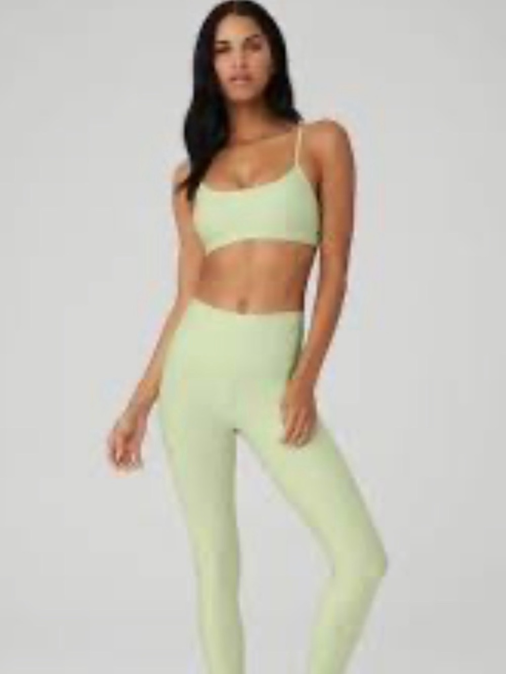 ALO Yoga High-Waist 7/8 Leggings and bra set in iced green tea size s